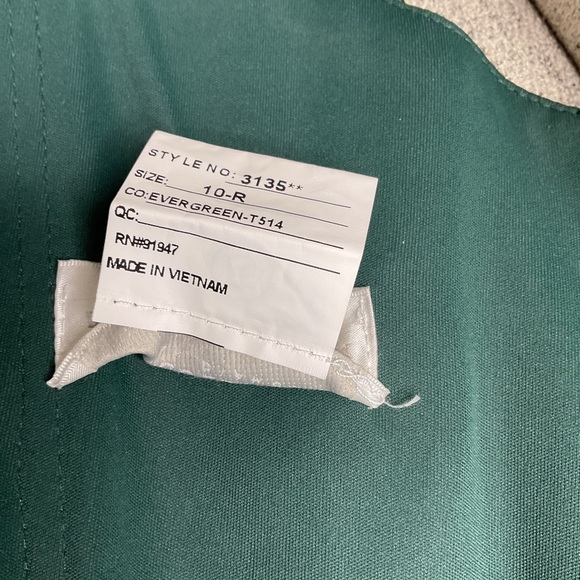 Dessy Collection Off-Shoulder A-Line 3D Floral Embroidered Evergreen Maxi Dress - Picture 10 of 11